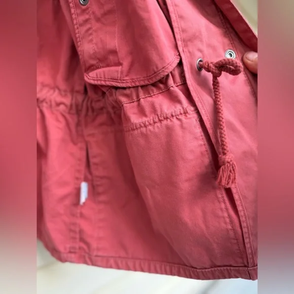 Madewell Dusty Rose/Brick Prosper Utility Jacket, Adjustable Waist, Pockets, L - Picture 8 of 10